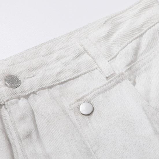 ホワイト カーゴパンツ ペイント加工 カーゴパンツ メンズ V系 デニムパンツ モード系 パンツ レディース