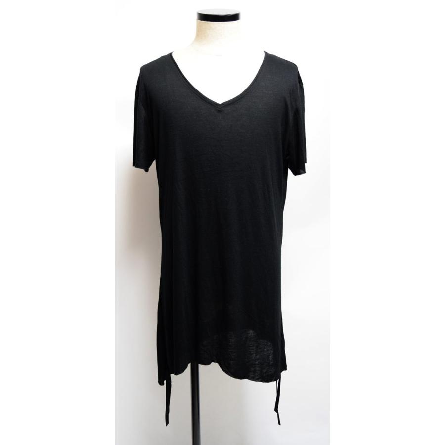 Tシャツ メンズ Vネック 半袖 ティーシャツ ロング丈 変形 カットソー