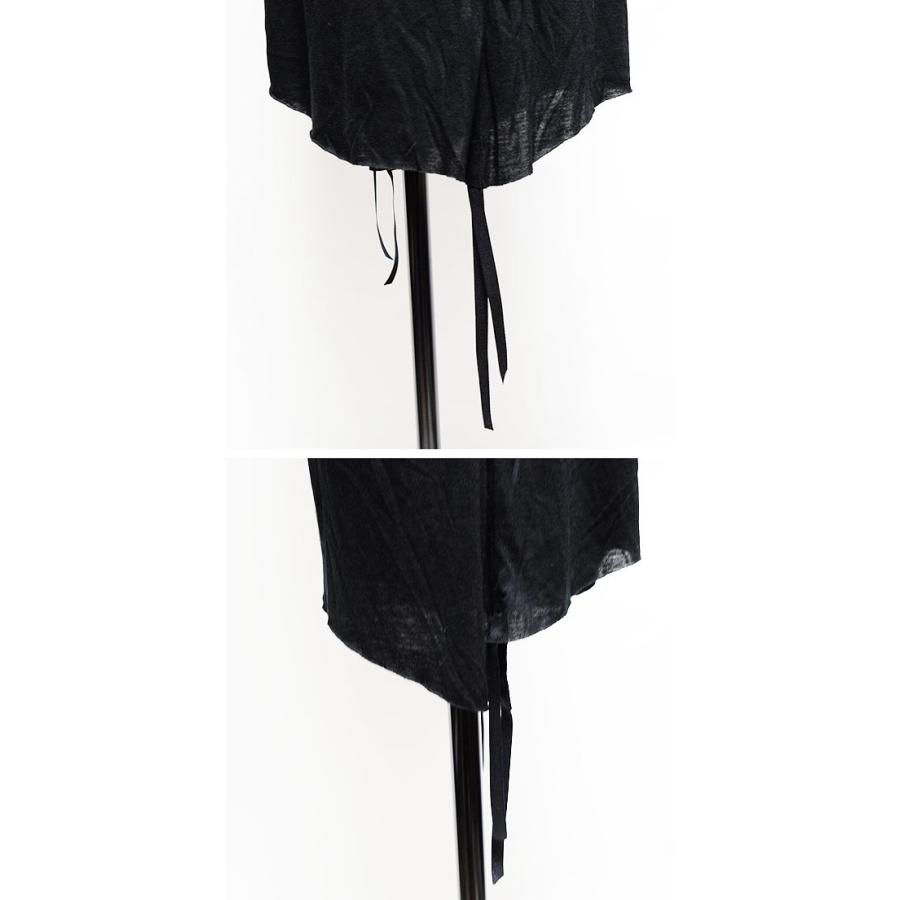 KMRii Black Shadow VネックTシャツ 変形デザイン Tシャツ メンズ Vネック 半袖 ティーシャツ ロング丈 変形 カットソー