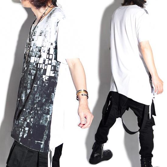 Tシャツ メンズ モード系 ロング丈 カットソー 幾何学 グラデーションプリント As Super Sonic 個性的 ホスト V系 ビジュアル系 モード系 ファッション 日本製 A 4261 Wht Alleglo クローズ30スタイル 通販 Yahoo ショッピング