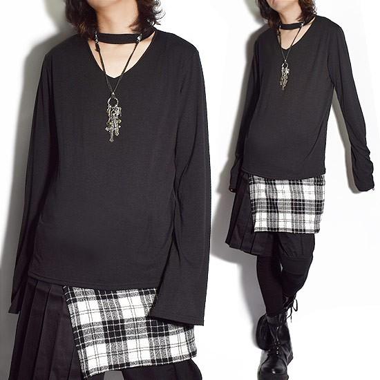 ロングtシャツ メンズ Vネック モード系ファッション 変形 ロングカットソー 個性的 お兄系 ホスト V系 ビジュアル系 モード系 ファッション 日本製 A Blk Alleglo クローズ30スタイル 通販 Yahoo ショッピング