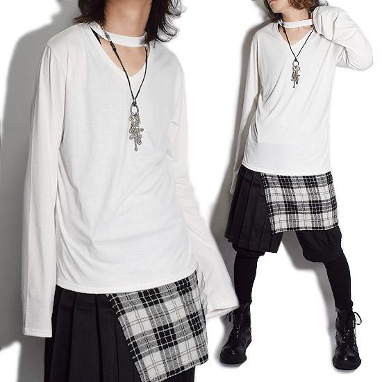 ロングtシャツ メンズ Vネック モード系ファッション 変形 ロングカットソー 個性的 お兄系 ホスト V系 ビジュアル系 モード系 ファッション 日本製 A Wht Alleglo クローズ30スタイル 通販 Yahoo ショッピング