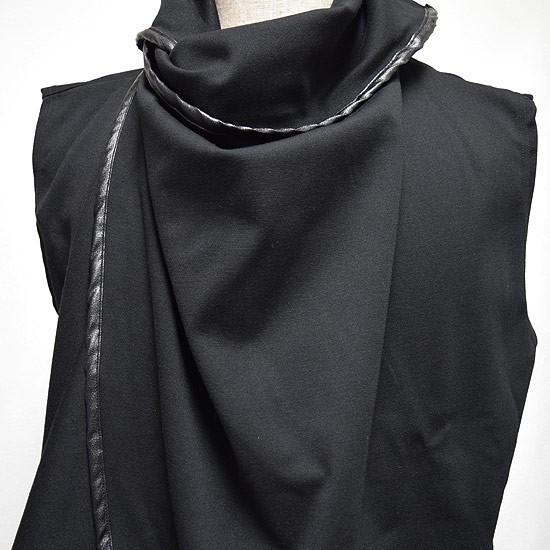 21福袋 春 インポート ボリュームネック ジレベスト ロング丈 モード系 メンズ ドレープベスト メンズ ドレープシルエット変形ジレベスト 夏 お兄系 個性的 V系 アウター 新作 秋 ベスト ジレ