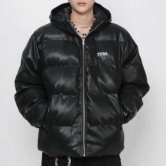 オラオラ系 ダウンジャケット メンズ V系 レザージャケット 悪魔耳