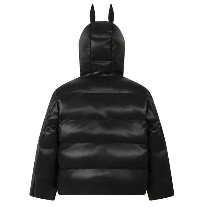 オラオラ系 ダウンジャケット メンズ V系 レザージャケット 悪魔耳