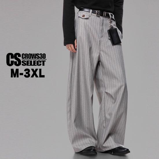 オラオラ系 ワイドパンツ メンズ V系 ストライプパンツ モード系