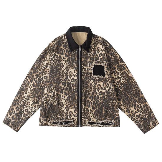 ブルゾン メンズ V系 アウター モード系 ヒョウ柄 総柄