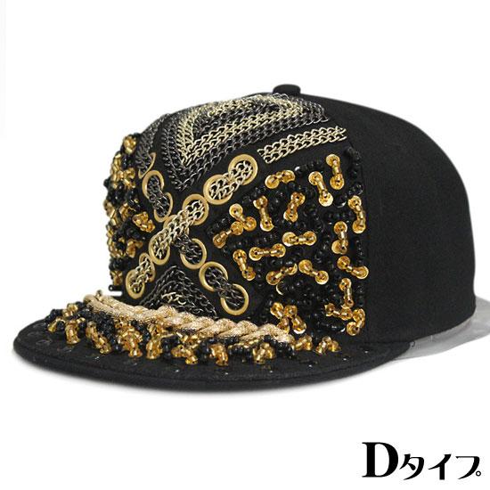 キャップ メンズ ドクロ スカル スタッズ 金 ゴールド 幾何学 ペイント