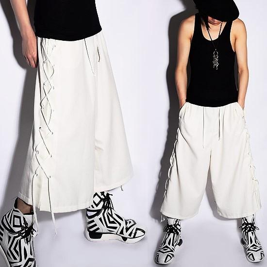 ガウチョパンツ メンズ 袴パンツ ワイドパンツ ホワイト 白 Alleglo オリジナル ブランド 春 夏 新作 個性的 V系 ホスト モード系 三代目ファッション A Wht Alleglo クローズ30スタイル 通販 Yahoo ショッピング
