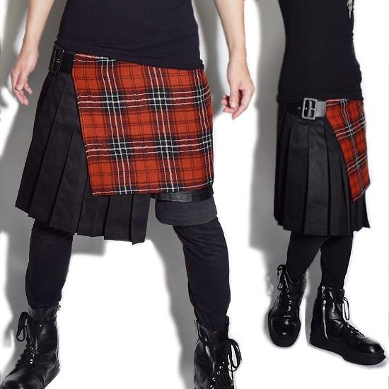 巻きスカート メンズ モード系ファッション メンズスカート フラップスカート チェック ユニセックス レディース A Red Alleglo クローズ30スタイル 通販 Yahoo ショッピング