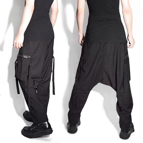 サルエルパンツ メンズ カーゴパンツ モード系 ファッション ブラック 