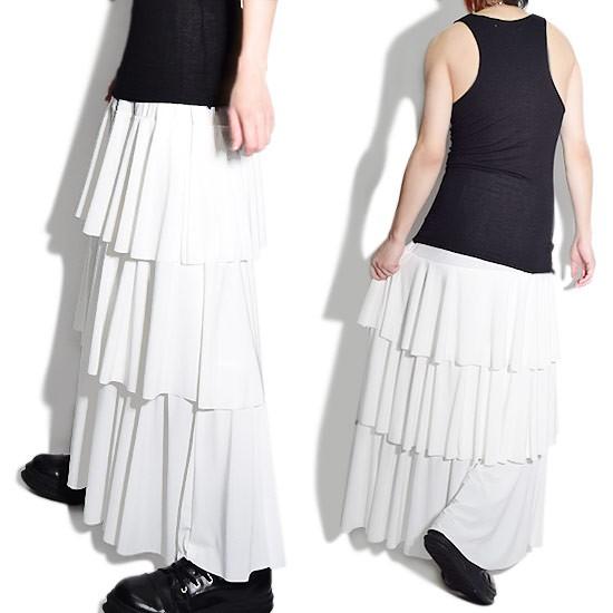 スカート メンズ モード系ファッション メンズスカート ロングスカート ティアードスカート ユニセックス レディース Allegro アレグロ A Wht Alleglo クローズ30スタイル 通販 Yahoo ショッピング