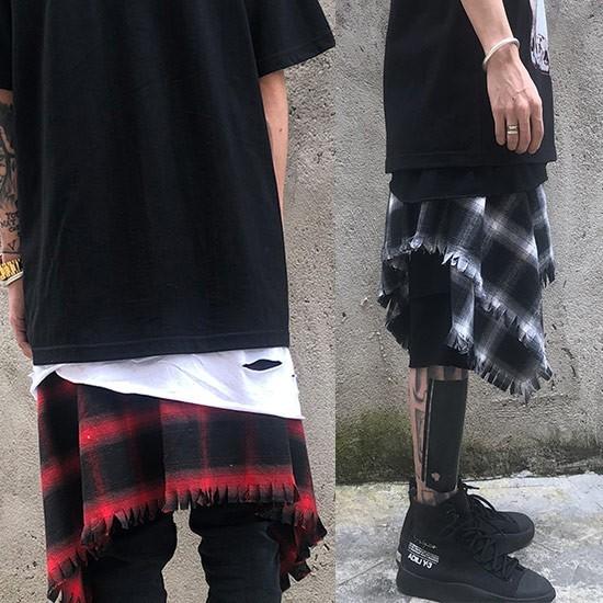 スカート メンズスカート 巻きスカート チェックスカート レオパード