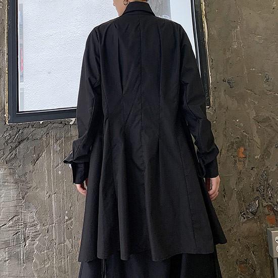 シャツ メンズ モードファッション ロングシャツ ドレープシャツ