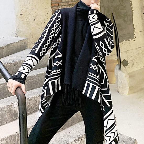 カーディガン メンズ 幾何学 ドレープカーディガン フリンジ 個性的 19 秋 冬 新作 お兄系 ホスト V系 ビジュアル系 モード系 ファッション A 9 Kikacard2 Alleglo クローズ30スタイル 通販 Yahoo ショッピング