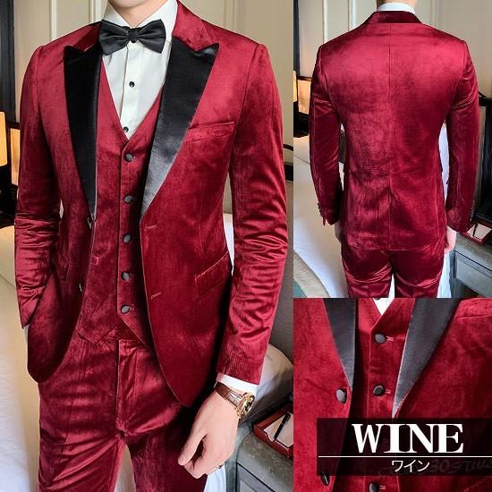 スーツ メンズ ホストスーツ ベロア ワイン レッド 3pスーツ スリムスーツ 結婚式 二次会 パーティー 送料無料 インポート 19 冬 新作 お兄系 V系 A 9wine Be 3sute Alleglo クローズ30スタイル 通販 Yahoo ショッピング