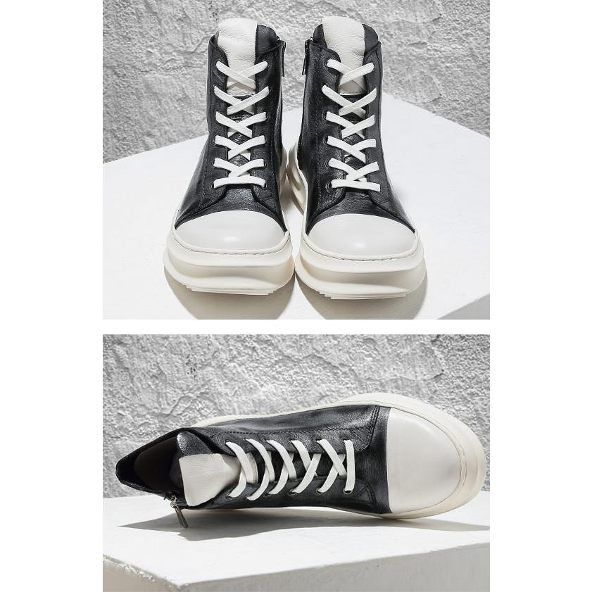 美品jw anderson レザー ハイカット 厚底黒スニーカー37 24cm 楽天市場】スニーカー メンズ 黒 白 ハイカット レースアップ