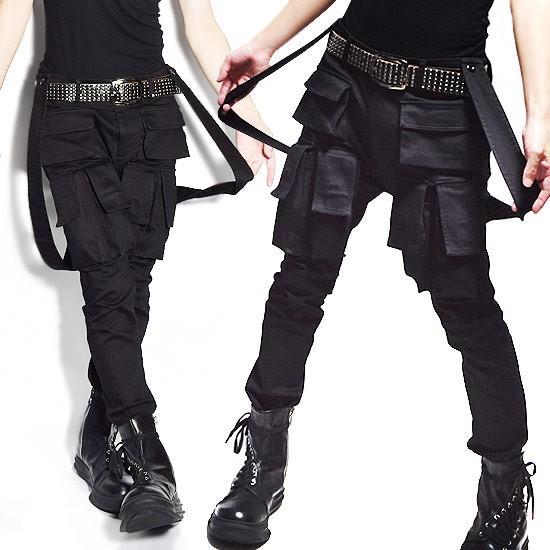 AS SUPER SONIC スキニーパンツ メンズ ガスマスクパンツ 変形 ガス