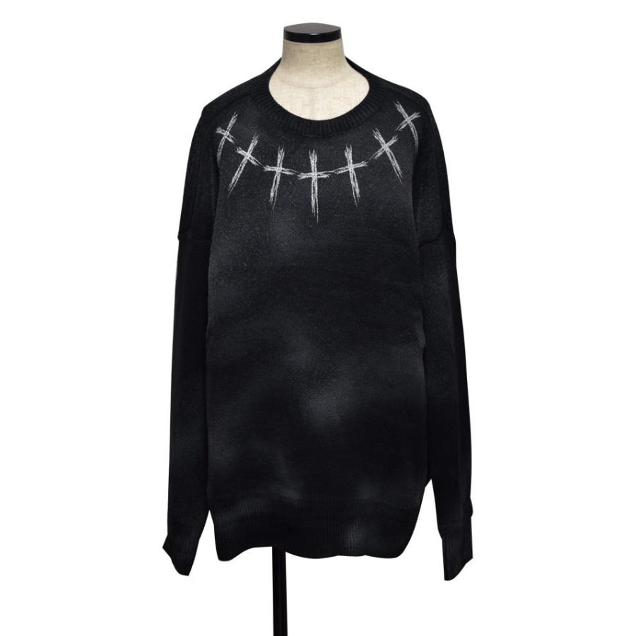 セーター メンズ ニットソー ロングTシャツ ストリート系 十字架