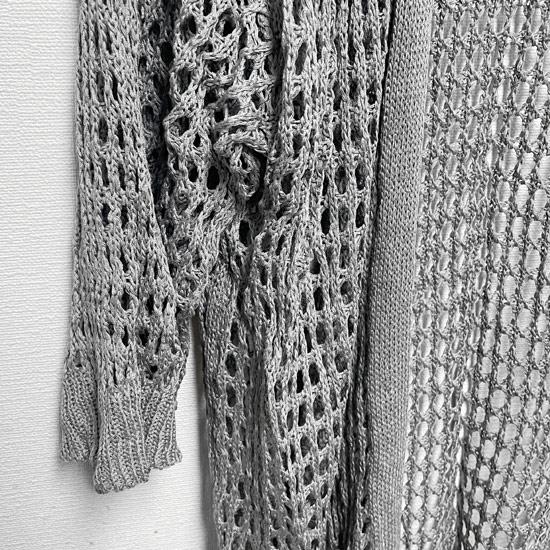 メッシュカーディガン メンズ モード系 ロングカーディガン