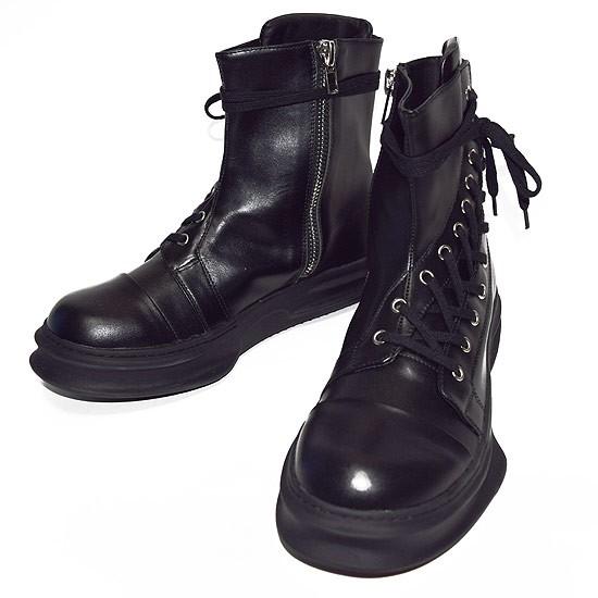 スニーカー メンズ ハイカットスニーカー 本革 レザー シューズ