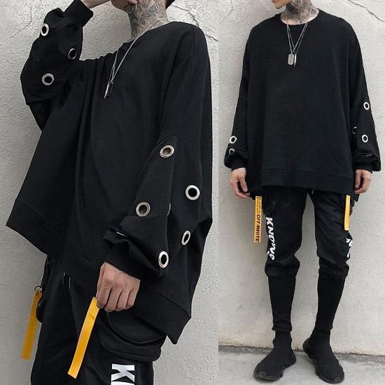 ロングtシャツ メンズ 変形 ハトメ 大きいサイズ ビックシルエット カットソー 個性的 ホスト V系 ビジュアル系 モード系 ファッション 日本製 Ali Hatomebigcut Alleglo クローズ30スタイル 通販 Yahoo ショッピング