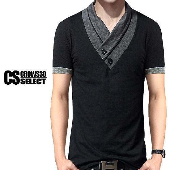 Tシャツ メンズ Vネック 半袖 ティーシャツ インポート ダブルネック カットソー 16 春 夏 新作 個性的 V系 モード系 ファッション Ali Wnecktee Alleglo クローズ30スタイル 通販 Yahoo ショッピング