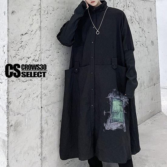 シャツ メンズ モード系 メンズ シャツ ロングシャツ ペイント レディース オシャレ インポート 秋 冬 新作 V系 お兄系 個性的 ビジュアル系 ホスト C 0 Long Paintsht Alleglo クローズ30スタイル 通販 Yahoo ショッピング