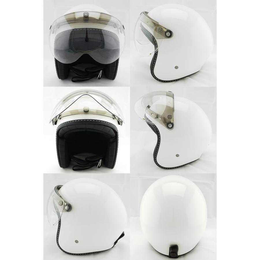 スモールジェットヘルメット シールドセット ホワイト フリーサイズ 開閉式シールド Fミラーパーシモン VT-10｜alleguretto88jp｜03