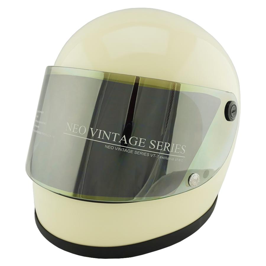 NEO VINTAGE VT-7 フルフェイスヘルメット Mサイズ アイボリー フルフェイスヘルメット アイボリー×イエローミラーシールド M