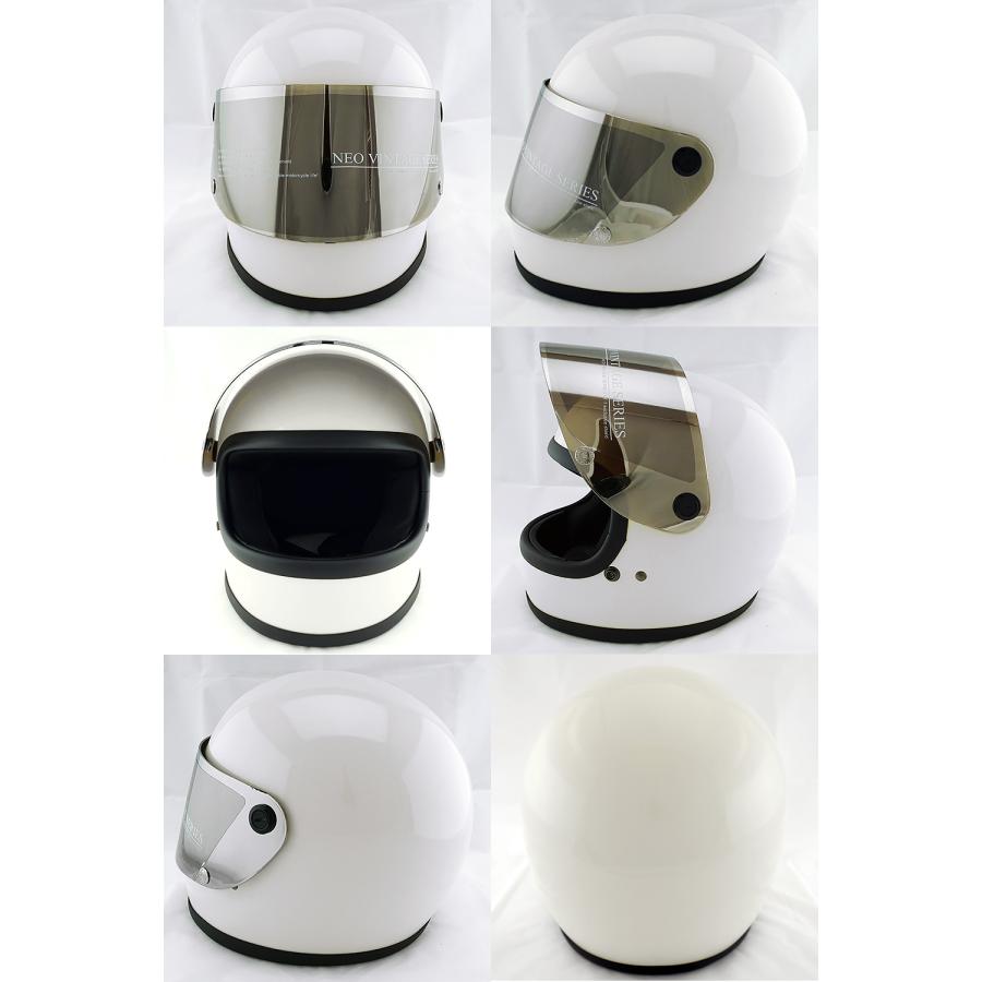 フルフェイスヘルメット ホワイト×シルバーミラーシールド M