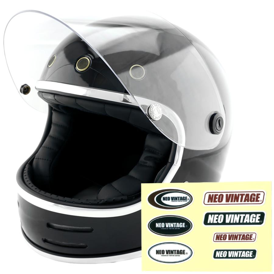 フルフェイスヘルメット ブラック×クリアシールド Lサイズ:59-60cm対応 VT-9 ステッカー付き VT9｜alleguretto88jp｜04