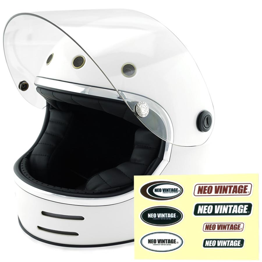 フルフェイスヘルメット ホワイト×クリアシールド Lサイズ:59