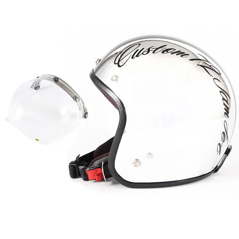 72JAM ジェットヘルメット&シールドセット CHROMES CM - ブラック