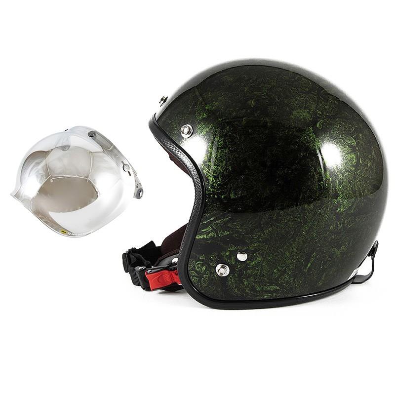 72jam ジェットヘルメットamp シールドセット 素敵でユニークな Rash フリーサイズ 57 60cm未満 開閉式シールド グリーン Jcbn 02