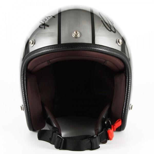 72JAM ジェットヘルメット　IRON FLAME シルバー 72JAM ジェットヘルメット&シールドセット IRON FLAME