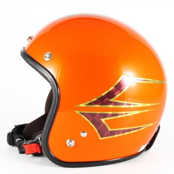 オレンジ【SHM ブラック ジェットヘルメット】 バイクヘルメット DIN MARKET ディンマーケット ジェット