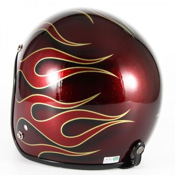 72JAM ジェットヘルメット&シールドセット FLAMES - レッド