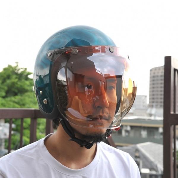 最終値下げ ジェットヘルメット 72JAMトランプ模様 フリーサイズ シールド付 72JAM ジェットヘルメット&シールドセット FLAMES - オレンジ