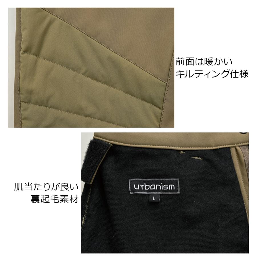 urbanism 防寒着 メンズ バイク用 秋冬 防風 防寒 裏起毛 urbanism 防寒着 メンズ バイク用 秋冬 防風 防寒 裏起毛