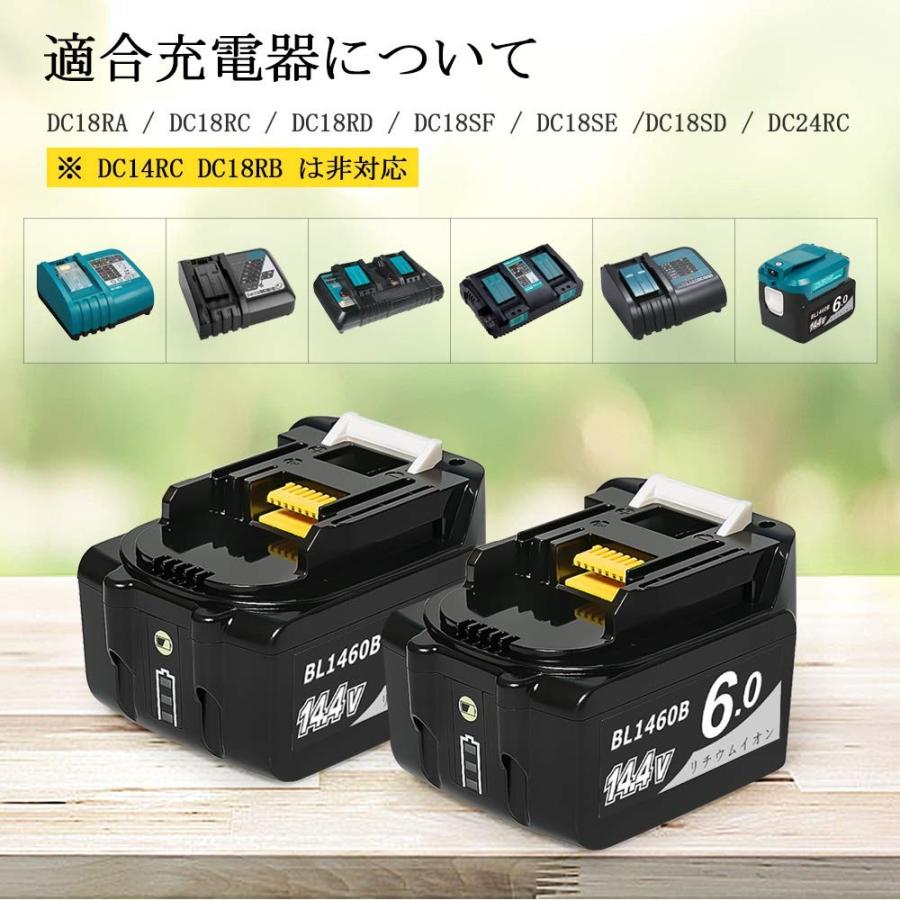 マキタ 14.4v バッテリー BL1460B bl1460b 互換 6Ah BL1430 BL1440 