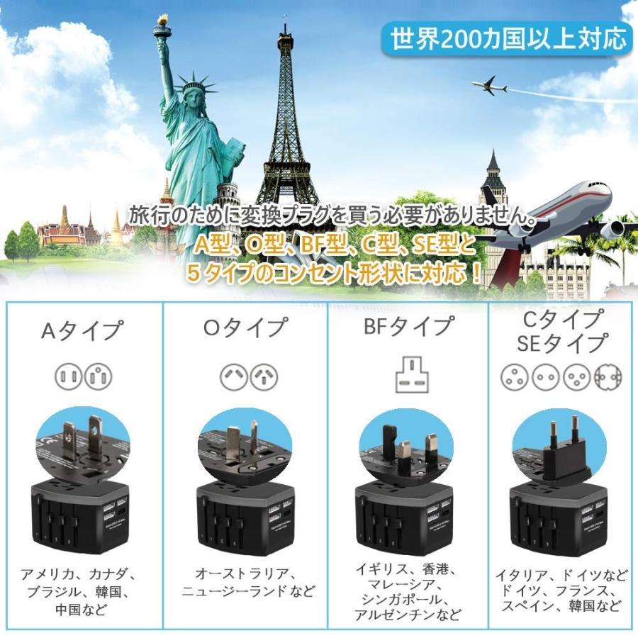 マルチ変換プラグ 海外旅行用 3つusbポートとtype Cポート付き 変換アダプタ 日本語説明書付 世界200ヶ国対応 Multi Plug Allen Crystal 通販 Yahoo ショッピング