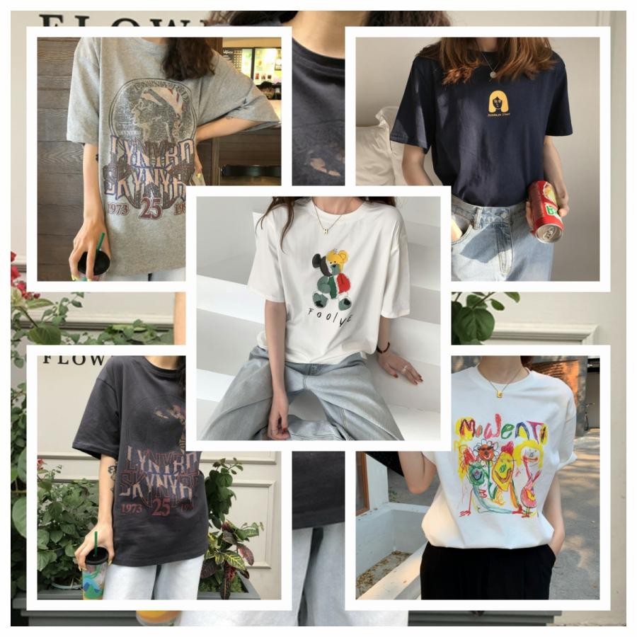 プリントロンT Tシャツ アートプリント 半袖 トップス アート ラウンド 