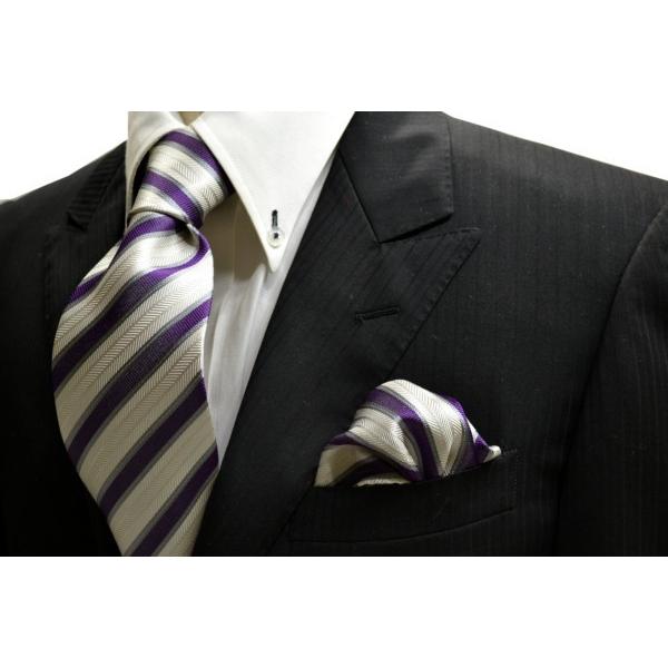 織柄の白地に紫とグレーのストライプポケットチーフ(チーフ23cm)/結婚式/30%OFF/PCN-SW13033｜allety-y｜05
