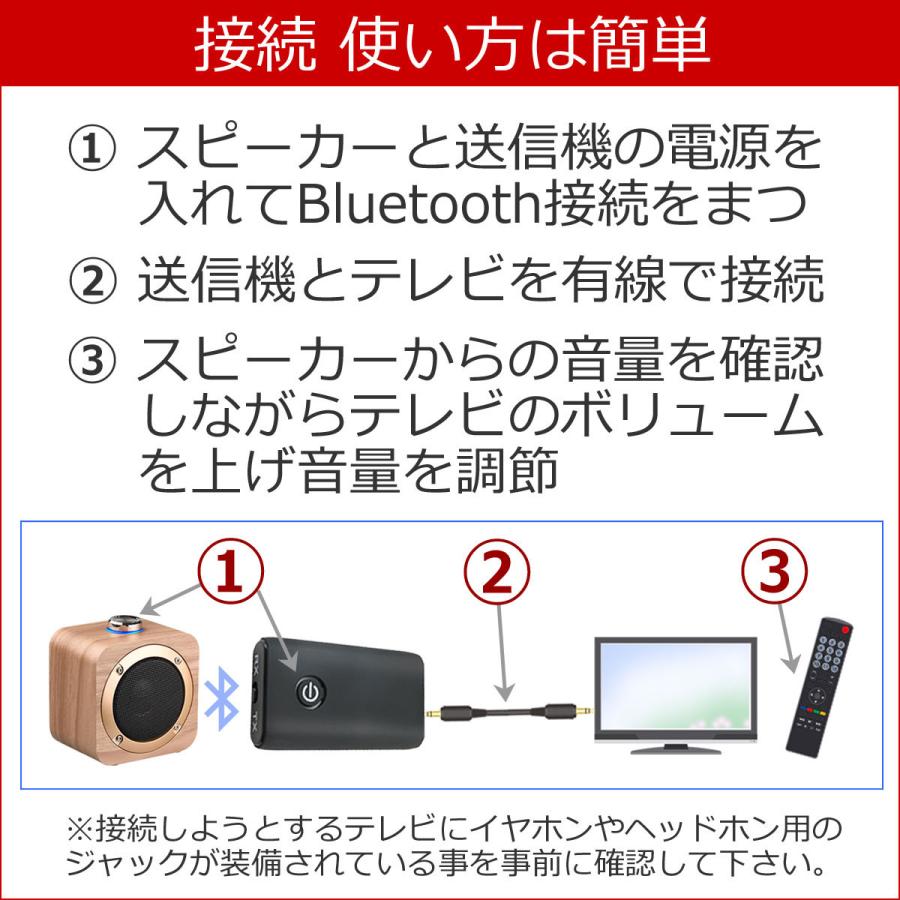 手元スピーカー テレビ音声 Bluetooth トランスミッター スピーカー セット 耳元 お手元スピーカー ブルートゥース ワイヤレス 無線 テレビ 音 手元 高齢者 小型｜alleygem｜05