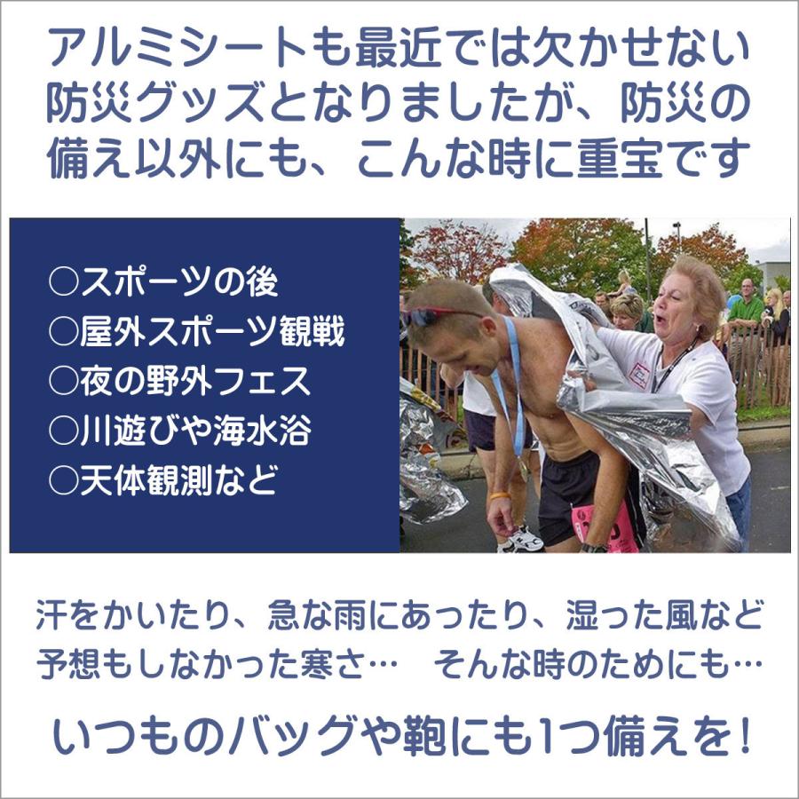 防災 アルミブランケット 4枚セット 大判 210x160cm 薄型 軽量 保温