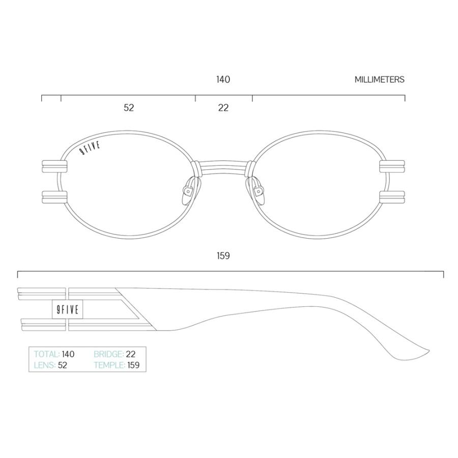 9FIVE ナインファイブ ST. James Black \u0026 24K Gold Readers U1240-C01S01 サングラスの画像