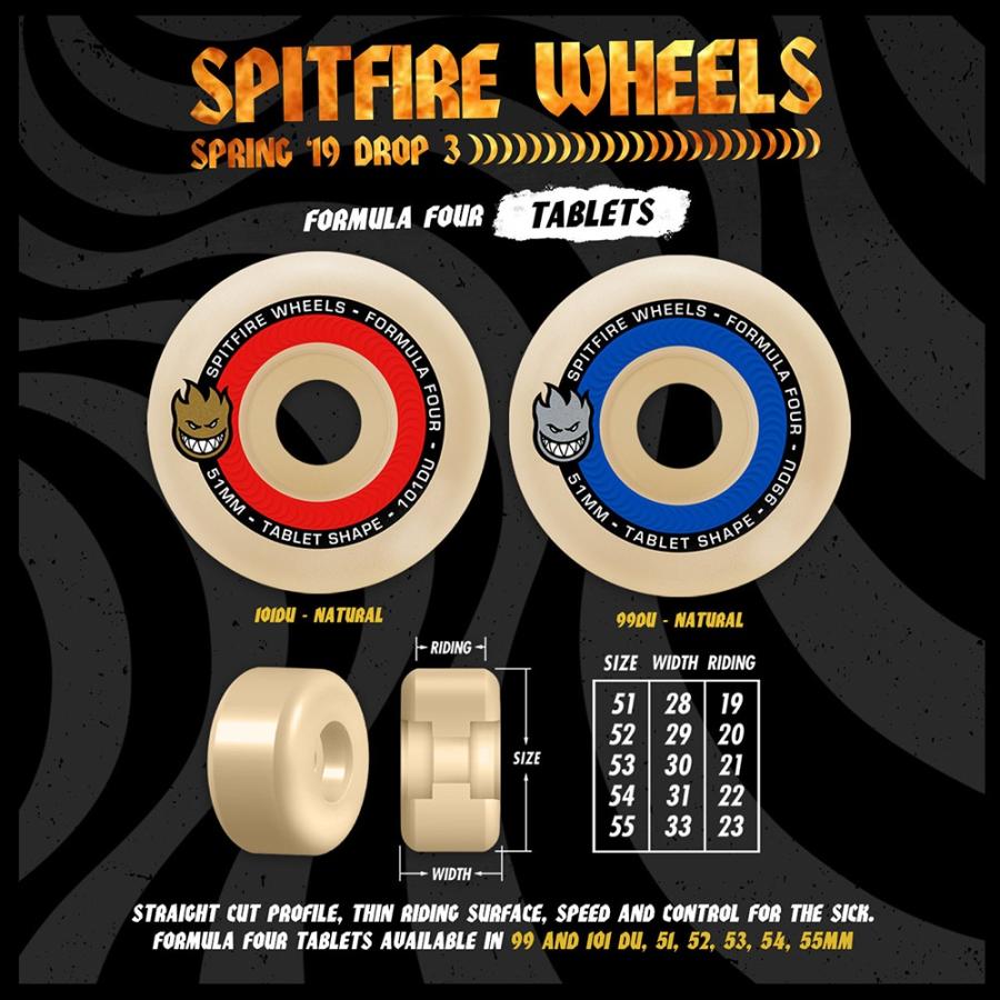 SPITFIRE スピットファイア F4 99 TABLETS 53mm U2682-C01S01 スケートボード ウイール | SPITFIRE WHEELS | 01