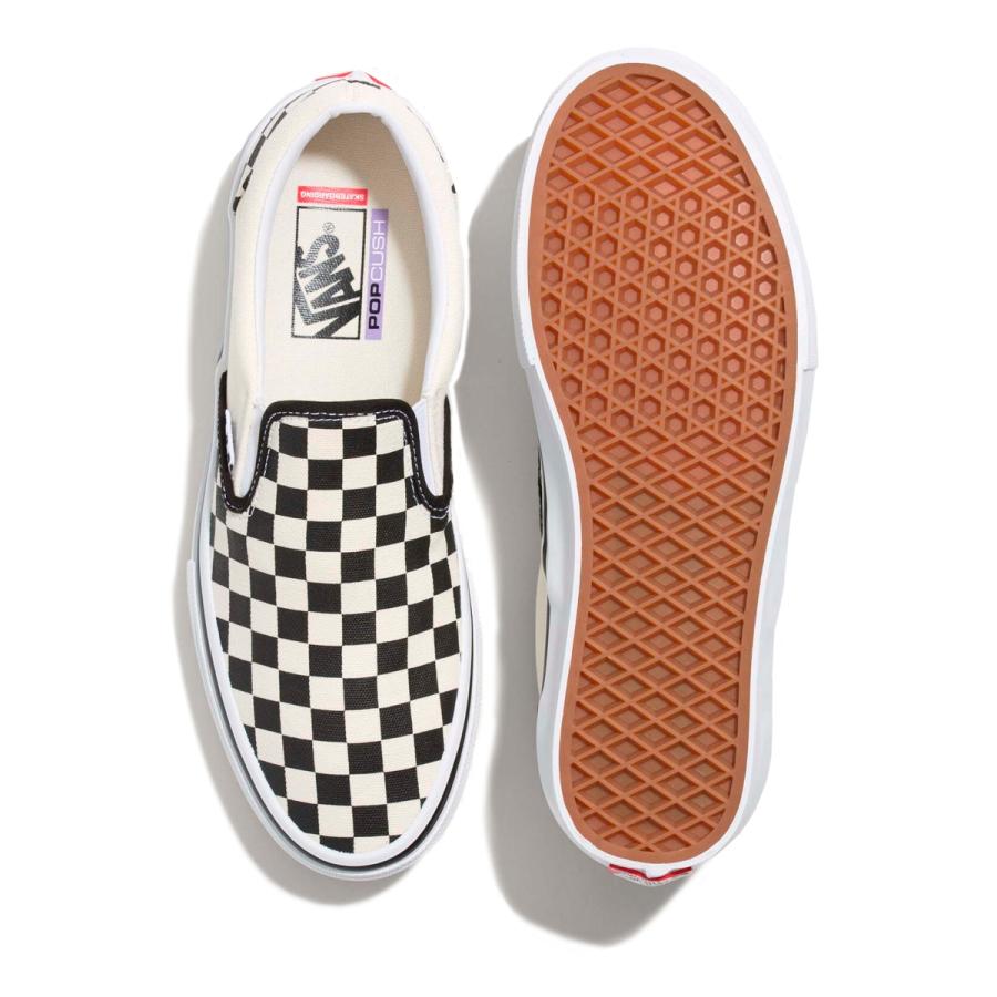 VANS ヴァンズ VANS SKATE SLIP-ON スリッポン CHECKERBOARD BLACK/OFF スケートボード スケボー シューズの画像