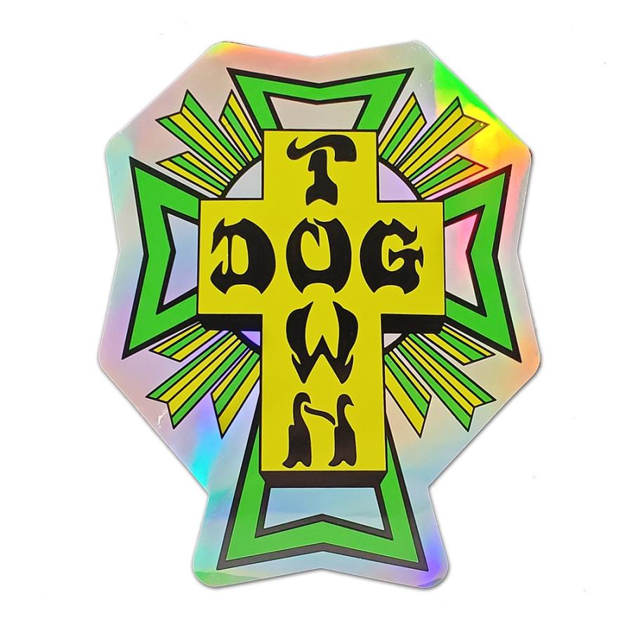 DOGTOWN（ドッグタウン） CROSS LOGO ホログラフィック GREEN 10cm